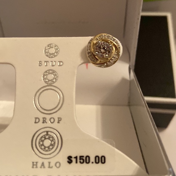 925 3 WAY earrings diamond and White sapphire - Picture 4 of 12